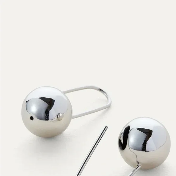 Jenny Bird Silver Celeste Minimalist Drop Earrings - Picture 2 of 3